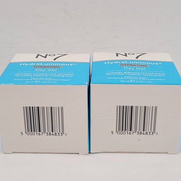 No7 HydraLuminous+ Hydrating Day Gel 50ml Set of 2 NIB - Picture 5 of 5